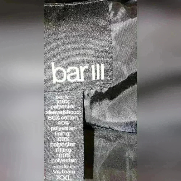 Bar III Light Vest Bomber Jacket Mens 2XL Black Grey (15J112) - Picture 2 of 4